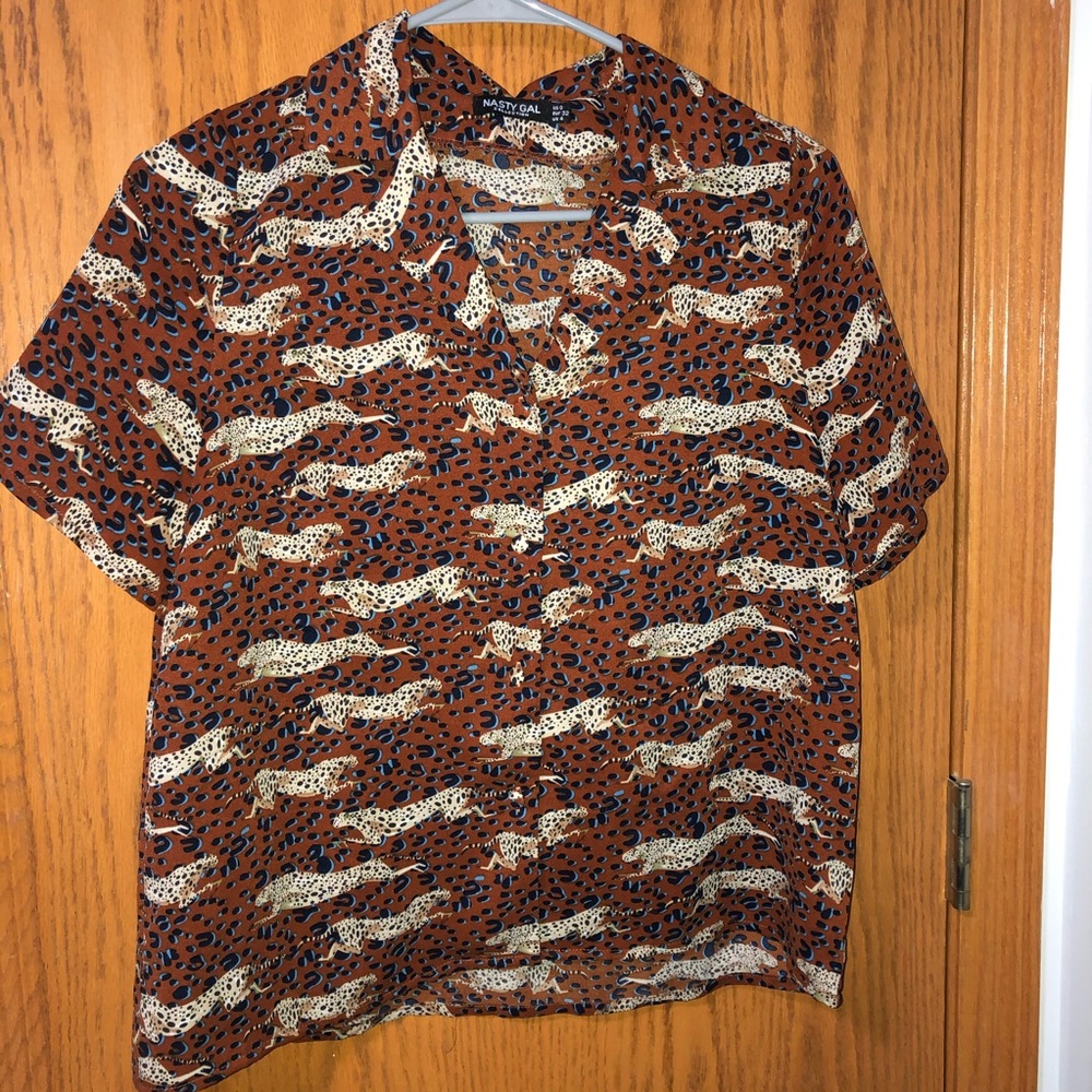 Nasty gal leopard blouse